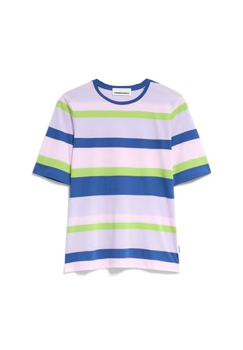 ARMEDANGELS Damen T-Shirt Slim Fit aus Bio-Baumwolle DONAAJI Multi Color Fitted Dynamo Blue-Pink Light von ARMEDANGELS