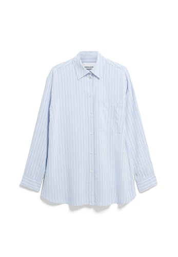 ARMEDANGELS Damen Bluse aus Leinen-Mix MAALGAA LINO Striped Loose Fit Silky Blue-Morning Sky von ARMEDANGELS