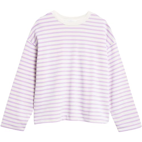 ARMEDANGELS Damen Frankaa Maarlen Stripe Pullover, Lavender Light-undyed, S von ARMEDANGELS