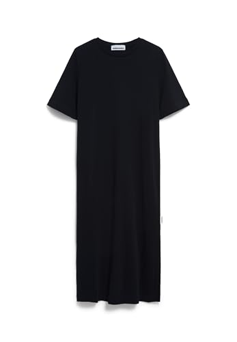 ARMEDANGELS Damen Heavyweight Jerseykleid aus recyceltem Baumwoll Mix XELINAA Jersey MIDI Dress Loose Fit Black von ARMEDANGELS