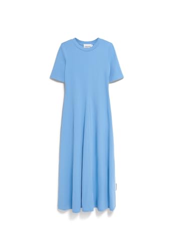 ARMEDANGELS Damen Heavyweight Jerseykleid aus recyceltem Baumwoll Mix LUANAA LITAA Slim Fit Silky Blue von ARMEDANGELS