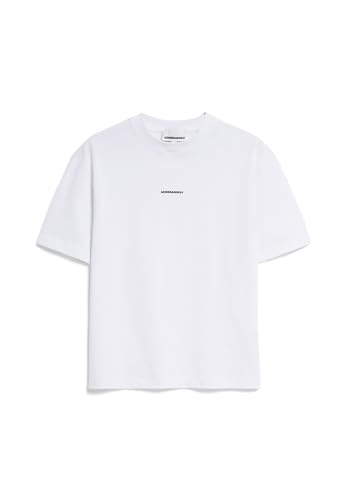 ARMEDANGELS Damen Heavyweight T-Shirt aus recyceltem Baumwoll Mix TARJAA Word Iconic Å Loose Fit White von ARMEDANGELS