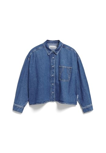 ARMEDANGELS Damen Jeansbluse aus Bio-Baumwoll Mix NALAANI Oversized Fit Sea Foam von ARMEDANGELS