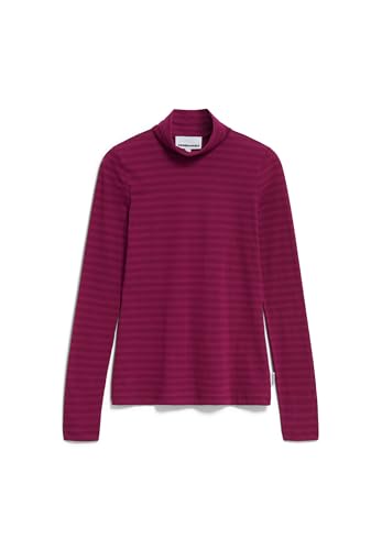 ARMEDANGELS Damen Longsleeve Slim Fit aus Bio-Baumwolle GRAZILIAA Stripes Slim Fit Cherry Juice-Cranberry Juice von ARMEDANGELS
