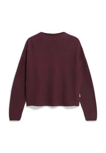 ARMEDANGELS Damen Pullover aus Bio-Baumwolle MERINAA Links Links Loose Fit Dark Cranberry von ARMEDANGELS