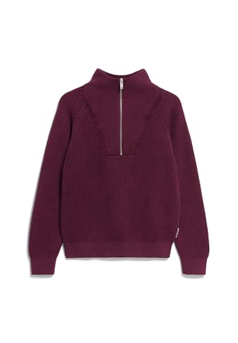 ARMEDANGELS Damen Pullover aus Bio-Baumwolle RONYIAAS GMT DYE Loose Fit Dark Cranberry von ARMEDANGELS