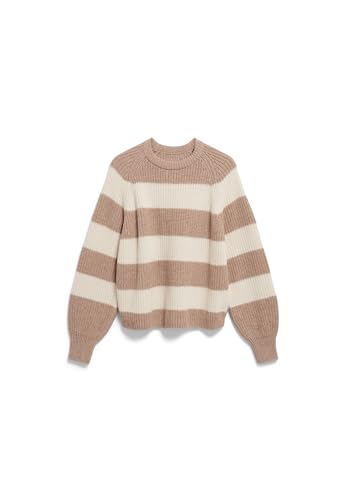 ARMEDANGELS Damen Pullover aus Bio-Woll Mix KAAGI Stripes Loose Fit Camel Melange von ARMEDANGELS