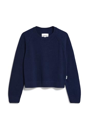 ARMEDANGELS Damen Pullover aus recyclem Bio-Woll Mix DILIRIAA REGLANA Loose Fit Deep Sea Blue von ARMEDANGELS