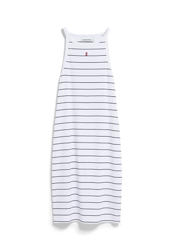ARMEDANGELS Damen RIPP-Jerseykleid aus Bio-Baumwoll Mix SASINAA FINE Stripes Fitted White-Black von ARMEDANGELS