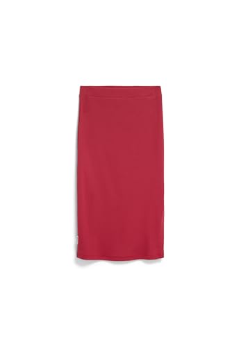 ARMEDANGELS Damen RIPP-Jerseyrock aus Bio-Baumwoll Mix AZITAA Fitted Red Ash von ARMEDANGELS