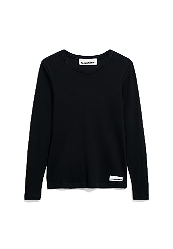 ARMEDANGELS Damen RIPP-Longsleeve Regular Fit aus Bio-Baumwoll Mix JAALIA Regular Fit Black von ARMEDANGELS