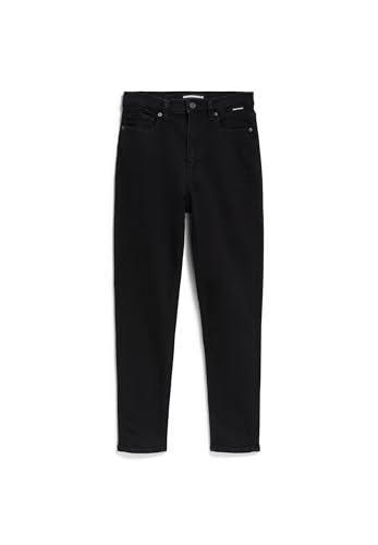 ARMEDANGELS Damen Skinny Jeans High Waist Bio-Baumwoll Mix X-Stretch INGAA Skinny Fit Rinse Black von ARMEDANGELS