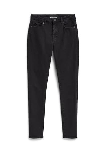 ARMEDANGELS Damen Skinny Jeans Mid Waist Bio-Baumwoll Mix X-Stretch TILLAA Skinny Fit Black Night von ARMEDANGELS