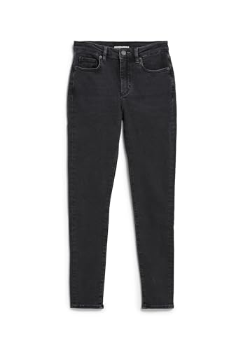 ARMEDANGELS Damen Skinny Jeans Mid Waist Bio-Baumwoll Mix X-Stretch TILLAA Skinny Fit True Black Washed von ARMEDANGELS