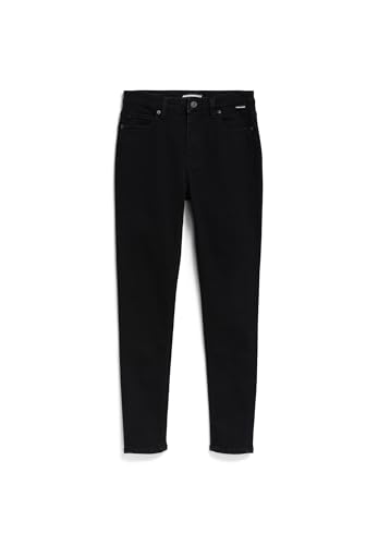 ARMEDANGELS Damen Skinny Jeans Mid Waist Bio-Baumwoll Mix X-Stretch TILLAA Skinny Fit Rinse Black von ARMEDANGELS