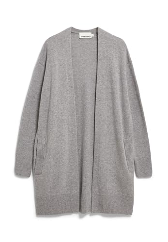 ARMEDANGELS Damen Strickjacke Loose Fit aus Bio-Woll Mix KASSANDRAA Loose Fit Light Grey Melange von ARMEDANGELS