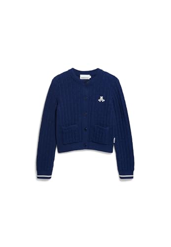 ARMEDANGELS Damen Strickjacke aus Bio-Baumwolle JULIAANAS Structure Slim Fit Blue Noon von ARMEDANGELS