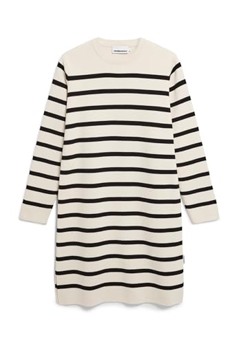 ARMEDANGELS Damen Strickkleid aus Bio-Baumwolle MINIAA Stripes Relaxed Fit Oatmilk-Black von ARMEDANGELS