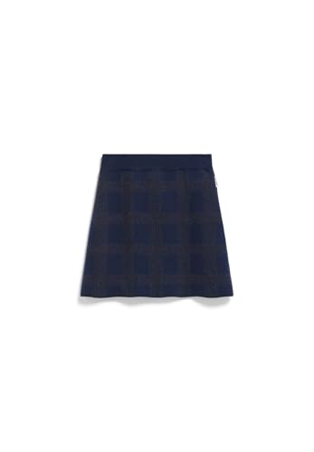 ARMEDANGELS Damen Strickrock aus Bio-Woll Mix DARLAA Check Regular Fit Night Sky-Steel Melange von ARMEDANGELS