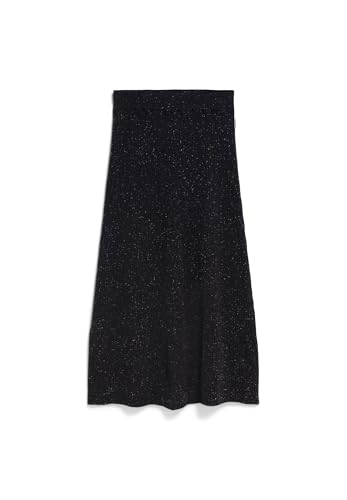 ARMEDANGELS Damen Strickrock aus recyclem Bio-Woll Mix HANAA Tweed Regular Fit Black-oatmilk von ARMEDANGELS