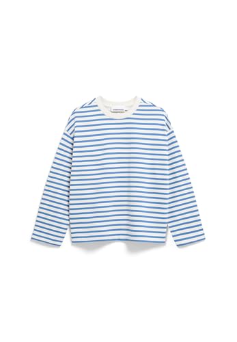 ARMEDANGELS Damen Sweatshirt aus Bio-Baumwolle FRANKAA MAARLEN Stripe Oversized Fit Undyed-Dark Morning von ARMEDANGELS