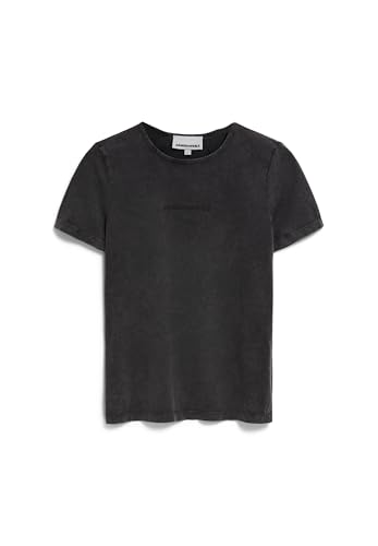 ARMEDANGELS Damen T-Shirt aus Bio-Baumwolle EBAANORA GMT DYE Slim Fit Black von ARMEDANGELS