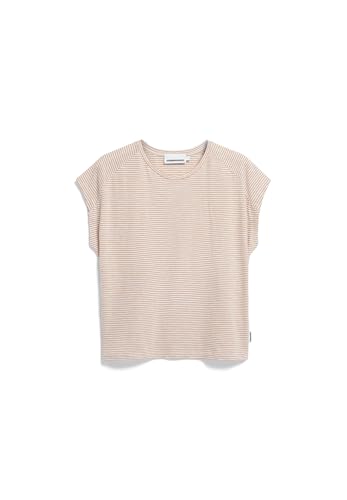 ARMEDANGELS Damen T-Shirt aus Bio-Baumwolle ONELIAA Lovely Stripes Loose Fit Oatmilk-beige Blond von ARMEDANGELS