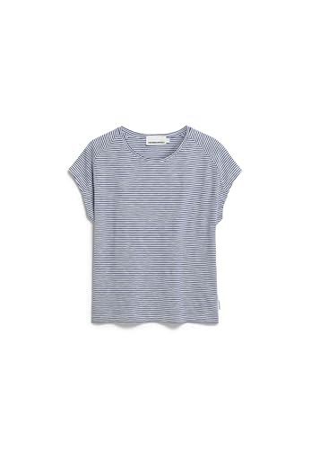 ARMEDANGELS Damen T-Shirt aus Bio-Baumwolle ONELIAA Lovely Stripes Loose Fit Oatmilk-Lapis Blue von ARMEDANGELS