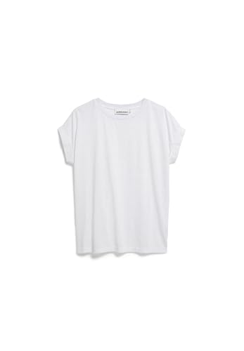 ARMEDANGELS Damen T-Shirt aus Tencel™ Lyocell Mix IDAARA Circular Loose Fit Used White von ARMEDANGELS