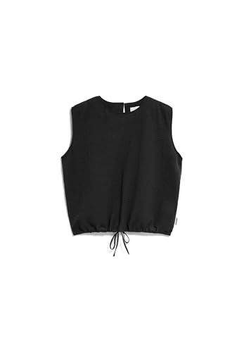 ARMEDANGELS Damen Top aus Bio-Baumwoll Mix NERAA Crinkle Relaxed Fit Black von ARMEDANGELS