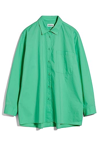 ARMEDANGELS EALGAA - Damen M Bright Lime Bluse Langarm Rundhalsausschnitt Loose Fit von ARMEDANGELS