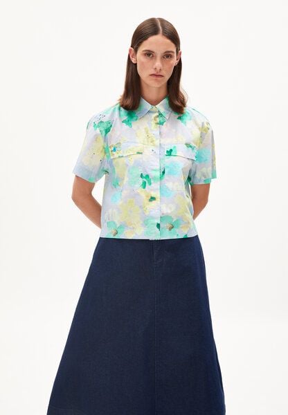 ARMEDANGELS ELIANAA AQUA FLORAL - Damen Bluse Relaxed Fit aus Bio-Baumwolle von ARMEDANGELS