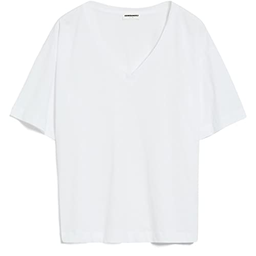 ARMEDANGELS EMIKAA - Damen T-Shirt Oversized Fit aus Bio-Baumwolle L White Shirts T-Shirt V-Neck Oversize von ARMEDANGELS