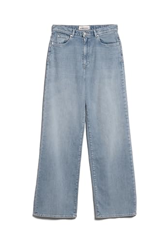 ARMEDANGELS ENIJAA Hemp - Damen High Waist Wide Leg aus Bio-Baumwolle-Hanf Mix 26/32 Mineral Blue Denims / 5 Pockets Wide Leg Loose fit von ARMEDANGELS