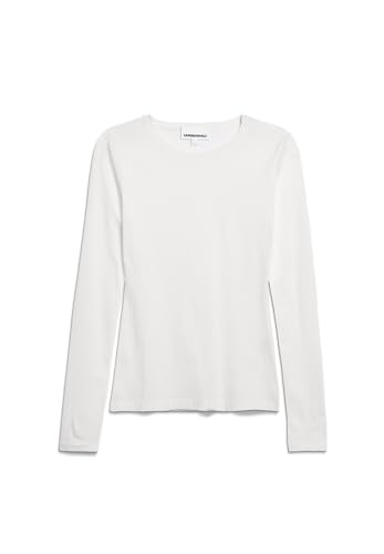 ARMEDANGELS ENRICCAA Soft - Damen T-Shirt Slim Fit aus Bio-Baumwolle M Off White Shirts Longsleeve Rundhalsausschnitt Fitted von ARMEDANGELS