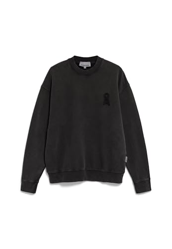 ARMEDANGELS Herren Sweatshirt Relaxed Fit aus Bio-Baumwolle FAALOS GMT DYE Relaxed Fit Black Washed von ARMEDANGELS