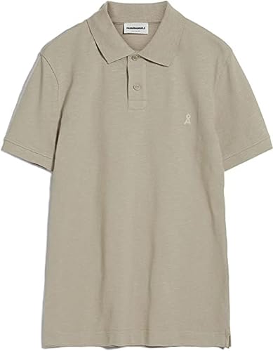 ARMEDANGELS FIBRAAS - Herren Polo T-Shirt Regular Fit aus Bio-Baumwolle L Sand Stone Shirts Polo Rundhalsausschnitt Regular Fit von ARMEDANGELS