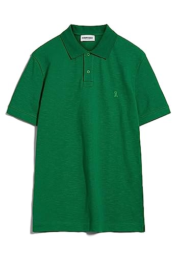 ARMEDANGELS FIBRAAS - Herren XXL Flash Green Shirts Polo Rundhalsausschnitt Regular Fit von ARMEDANGELS