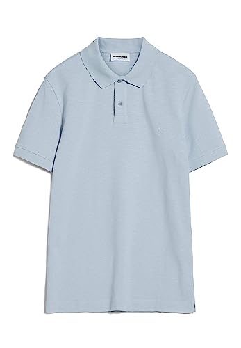 ARMEDANGELS FIBRAAS - Herren XXL Morning Sky Shirts Polo Rundhalsausschnitt Regular Fit von ARMEDANGELS