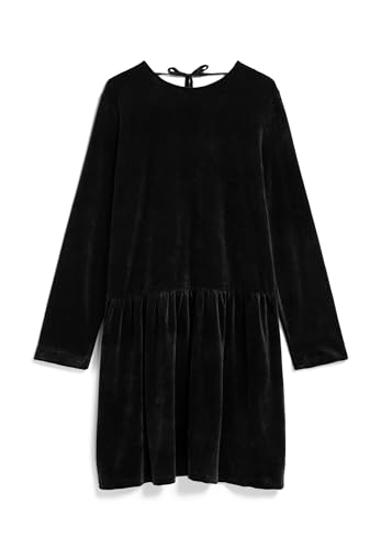 ARMEDANGELS GESAA Lou Velvet - Damen M Black Kleider Jersey Tiefer V-Ausschnitt Relaxed Fit von ARMEDANGELS