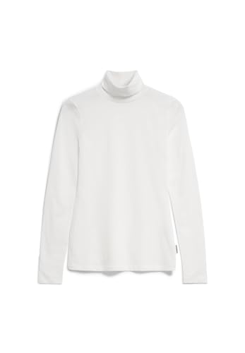 ARMEDANGELS GRAZILIAA Soft - Damen T-Shirt Slim Fit aus Bio-Baumwolle XL Off White Shirts Longsleeve Mock-Ausschnitt Fitted von ARMEDANGELS