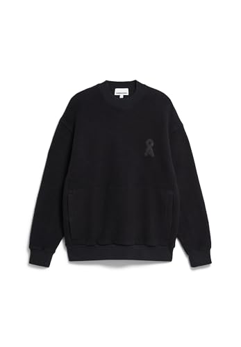 ARMEDANGELS Herren Fleece Pullover Relaxed Fit aus Bio-Baumwolle LOMAAR Felpa Relaxed Fit Black von ARMEDANGELS