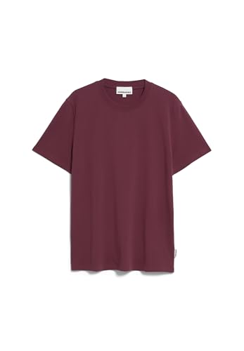 ARMEDANGELS Herren Heavyweight T-Shirt aus recyceltem Baumwoll Mix MAARKOS Relaxed Fit Cranberry Juice von ARMEDANGELS