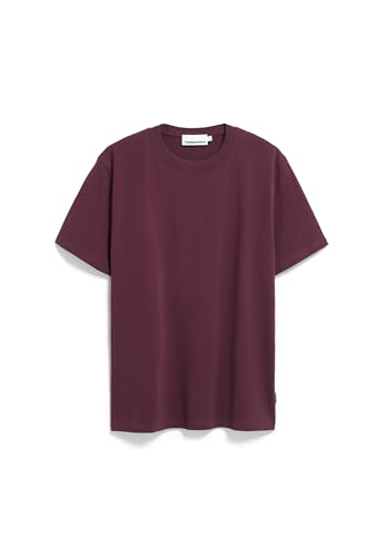 ARMEDANGELS Herren Heavyweight T-Shirt aus recyceltem Baumwoll Mix MAARKOS Relaxed Fit Dark Cranberry von ARMEDANGELS