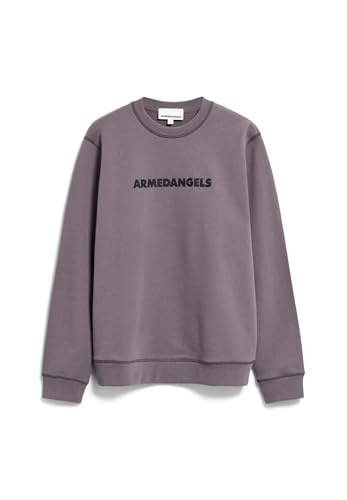 ARMEDANGELS Herren Sweatshirt Regular Fit aus Bio-Baumwoll Mix NATHAANEL Wordmark Regular Fit Iron Cast von ARMEDANGELS