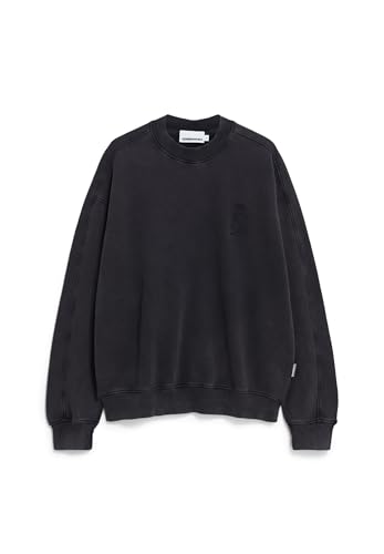 ARMEDANGELS Herren Sweatshirt aus Bio-Baumwolle EMAAL Crewneck GMT DYE Relaxed Fit Black Washed von ARMEDANGELS