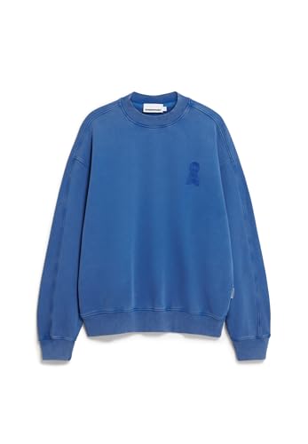 ARMEDANGELS Herren Sweatshirt aus Bio-Baumwolle EMAAL Crewneck GMT DYE Relaxed Fit Dynamo Blue Washed von ARMEDANGELS