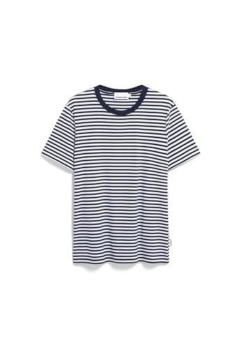 ARMEDANGELS Herren T-Shirt aus Bio-Baumwolle MAARKOS Stripes Relaxed Fit Night Sky-White von ARMEDANGELS