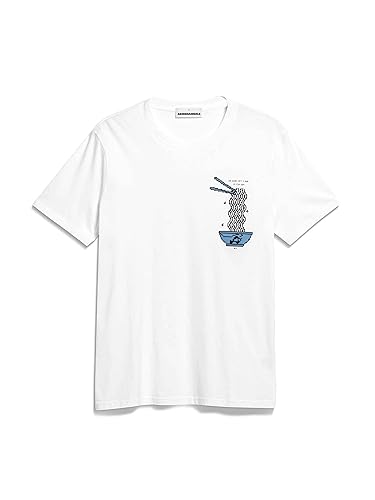 ARMEDANGELS JAAMES Fish Soup - Herren M White Shirts T-Shirt Rundhalsausschnitt Regular Fit von ARMEDANGELS