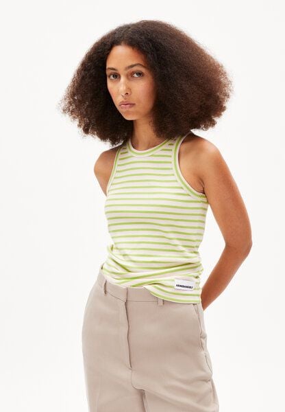 ARMEDANGELS KANITAA STRIPES - Damen Ripp-Top Slim Fit aus Bio-Baumwoll Mix von ARMEDANGELS